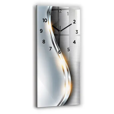 Produktbild von Wallfluent Wanduhr – Stilles Quarzuhrwerk - Uhr Dekoration Wohnzimmer Schlafzimmer Küche - Zifferblatt - schwarze Zeiger - 30x60 cm - Metallabstraktion