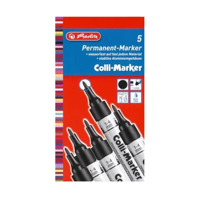 Produktbild von Herlitz Colli-Marker, Schwarz, Weiß, Aluminium, 1 mm, 4 mm, Box