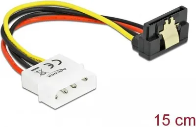 Image de DELOCK Stromkabel SATA 15Pin down -> Molex 4Pin Bu/St 0.1