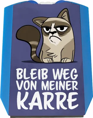 Produktbild von Bleib weg von meiner Karre Parkscheibe mit Katze mit 2 Einkaufswagenchips
