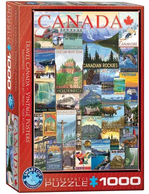 Imagen del producto de Puzzle Eurographics, "Viaje a Canadá", póster vintage, 1000 piezas, 68 x 48 cm, referencia 6000-0778