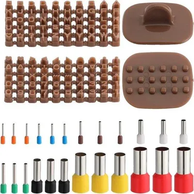 Imagen del producto de Juego de sellos para proyectos de manualidades: 8 tamaños, relieve, moldes, cerámica, arcilla, símbolos, iniciales, números, troqueles, 141 piezas