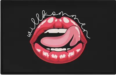 Produktbild von Trendation - Willkommen Fußmatte Grafik Schmutzfangmatte Geschenk Außen Innenbereich 60x40 cm Waschbar Türmatte Frauen