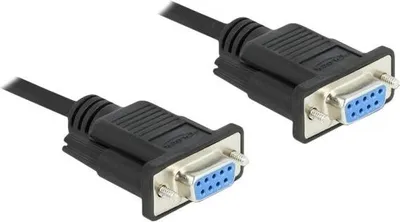 Obrázok produktu pre DeLOCK 86608, Čierna, 1 m, RS-232 Sub-D9, RS-232 Sub-D9, Samica, Samica