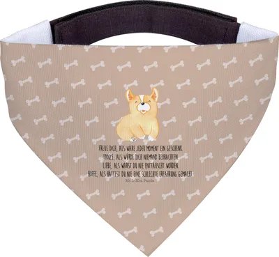Produktbild von Mr. & Mrs. Panda Halstuch Corgie - Hundeglück - Geschenk, Hund, Spruch, Motivation, Für Hunde, Sprüche, Lebensfroh, Schal, Corgi, Tuch, Hundehalstuch