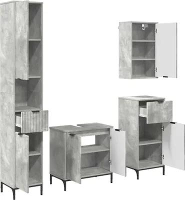 Immagine prodotto di Set di mobili per il bagno con cassetto Grigio cemento