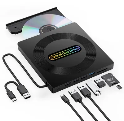 Produktbild von Externes optisches Laufwerk - DVD-Brenner - USB 3.0 Typ-C - CD/DVD-RW - Schubladenlaufwerk - 8-fach - Schwarz