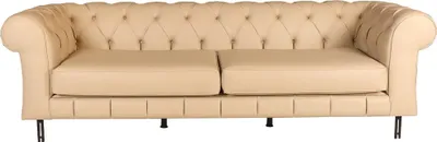 Produktbild von Beiger Chesterfield 3-Sitzer  Ledercouch Wohnzimmer Sofa