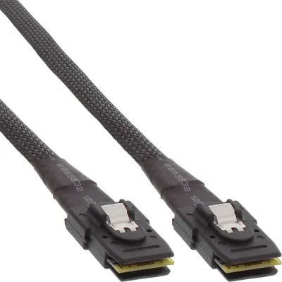 Obrázek produktu pro InLine 27624, 0,5 m, Mini SAS SFF-8087 male, Mini-SAS 36pin SFF-8087, Samec/samec, Černá, 40 g