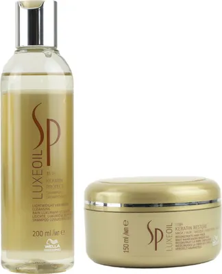 Produktbild von Wella SP Luxe Oil Keratin Protect Shampoo 200 ml & 150 ml Restore Mask Set