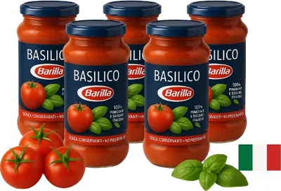 Produktbild von Tomatensauce mit Basilikum x 5 Basillico 400g - Barilla