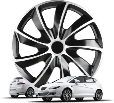 Produktbild von WALSER Radkappen Aero Bicolor, 4er Set Radkappen, Radzierblenden 15 Zoll, Radblenden für Alufelgen Stahlfelgen, Auto Radzierblende schwarz silber -  Europe