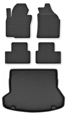 Produktbild von Gummimatten + Kofferraumwanne für Hyundai i30 II 2011-2017 (Kombi) – Schwarz, Semi-Universal, angepasst – Wielganizator Semi-Universal