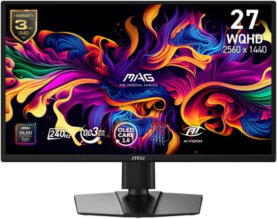 Obrázek produktu pro MSI MAG 272QP QD-OLED X24, 67,3 cm (26.5"), 2560 x 1440 px, Wide Quad HD, QD-OLED, 0,03 ms, Černá