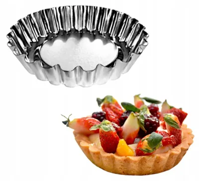 Obrázek produktu pro EkoForemki, formy na tartaletky, kov, sada 12 kusů, průměr 10,8 cm