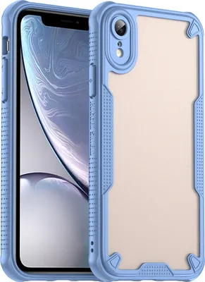 Immagine prodotto di Custodia protettiva per iPhone XR, retro traslucido opaco, custodia bumper in TPU Blu