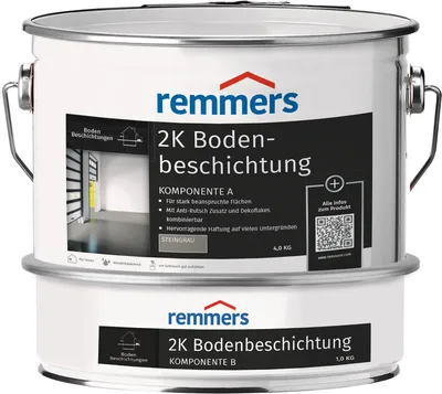 Produktbild von Remmers 2K Bodenbeschichtung steingrau 5 kg, Beton- und Bodenfarbe
