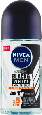 Obrázek produktu pro Kuličkový antiperspirant Men Black & White Invisible Ultimate Impact 50 ml