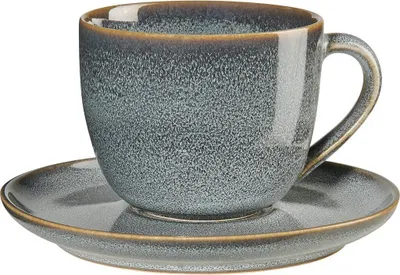 Zdjęcie produktu dla ASA Vorteilset 4 Stück Cappuccinotasse mit Unterer, denim blau saisons 27130118 und Geschenk + Spende