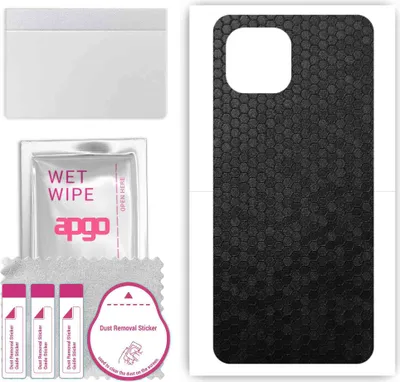 Produktbild von apgo Rückseite Schutzfolie, Skin, kompatibel mit Redmi A2+ Plus, Hinten Displayschutzfolie aus Vinylfolie, kratzfest, einfache Montage - Schwarze Honigwabe