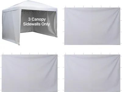 Obrázok produktu pre VEVOR 3x bočné steny pre pavilón, bočné diely pre skladací pavilón 3 x 3 m, vodotesné bočné plachty s ochrannou vrstvouPolyuretánproti slnku, bočná stena so zipsom pre vonkajšie podujatia, trhové stánky, biela farba