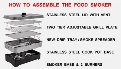 Imagen del producto de Humo para exteriores, ideal para pescado y carne, tamaño camping, para asar a la parrilla