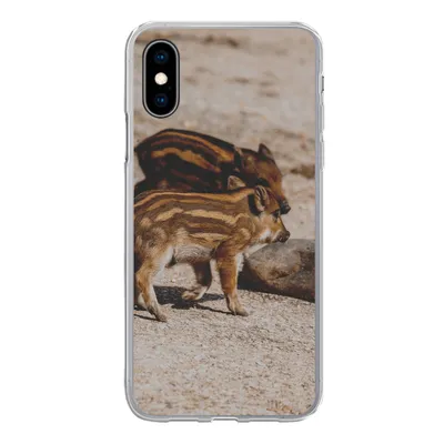 Produktbild von MuchoWow® Handyhülle Schutzhülle Hülle für iPhone X Baby - Wildschweine - Wild Silikon Softcase Handy Hülle - Handyhülle