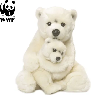 Produktbild von WWF Plüschtier Eisbärmutter mit Baby (28cm) Kuscheltier Stofftier