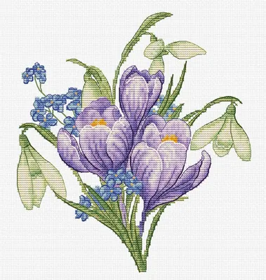 Productafbeelding van Luca-S Kreuzstich Set "Frühlingsblumen", Zählmuster, 17x19cm