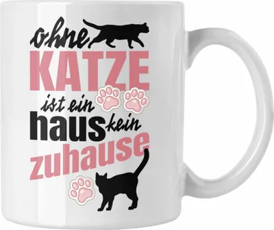 Produktbild von Trendation - Katze Tassen Katzenbesitzer Geschenk Katzen Geschenkidee Lustige Tasse mit Spruch Kater Katzenmama (Weiß)