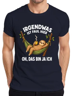 Obrázok produktu pre Niečo tu nesedí. Ale počkaj, to som ja. Tričko s nápisom "Niečo tu nesedí", sarkastické, pánske, tmavomodré, veľkosť 3XL