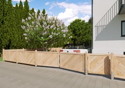 Produktbild von Massivzaun geschlossen 180x90 cm Douglasie unbehandelt