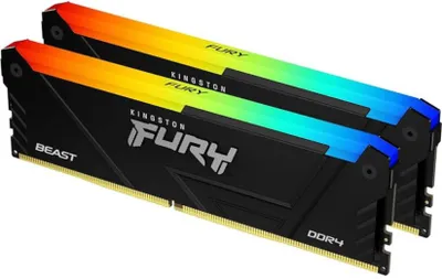 Immagine prodotto di Kingston FURY Beast RGB - DDR4 - Kit - 64 GB: 2 x 32 GB - DIMM 288-PIN - 3200 MHz / PC4-25600 - CL16 - 1,35 V - non bufferizzato - nonECC - Nero