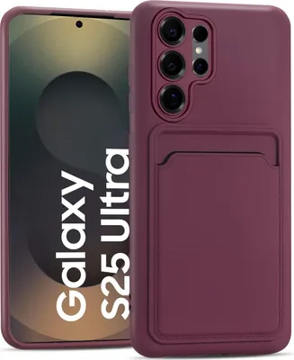 Immagine prodotto di Custodia per cellulare per Samsung Galaxy S25 Ultra cover protettiva in silicone con slot per schede Slim Wallet Case, Lampone