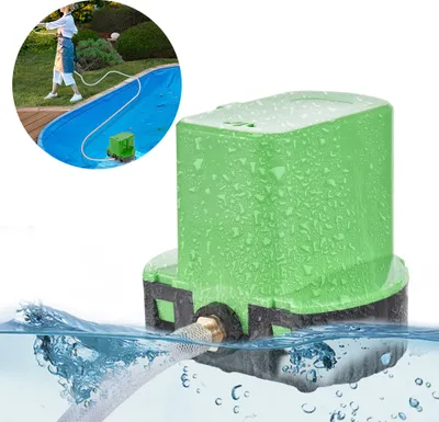 Produktbild von Pool-Abdeckpumpe ueber dem Boden, 3500 l/h, tauchfaehige Schwimmsumpf-Einbaupumpe, Wasserentfernungspumpe fuer die Poolentleerung mit 16 Fuss Ablaufschlauch / 25 Fuss Netzkabel und 3 Adaptern