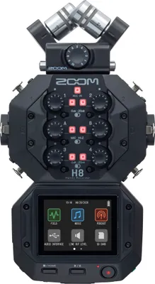 Obrázek produktu pro Zoom H8, 24 bit, 96 kHz, Černá, 116,4 x 163,3 x 48,6 mm, 354 g