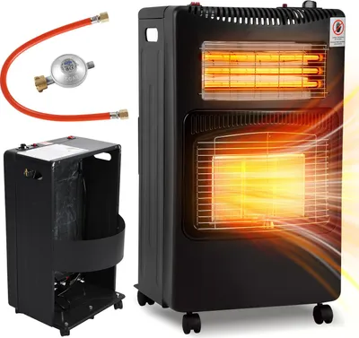 Obrázek produktu pro ISOISL Plynový a elektrický ohřívač, 4200 W + 1200 W, 3 stupně výkonu, infračervené teplo, pro použití s propan-butanem, černý
