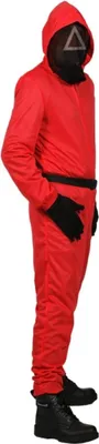 Produktbild von Overall rot koreanische Serie Team Dreieck Kostüm Karneval Fasching, Groesse:S