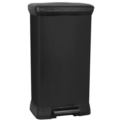 Produktbild von DECO bin METALLIC'S 50L mit Pedal, rechteckig, schwarz / schwarz metallic