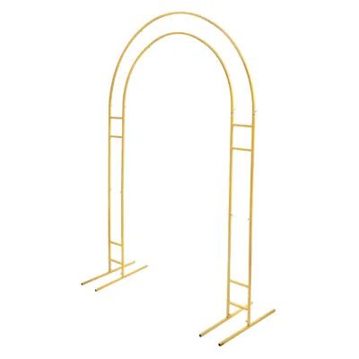Obrázek produktu pro 2.2m svatební oblouk Rose Arch Velký zlatý balonový oblouk Svatební oblouk Kovový prsten Svatební oblouk Rámové pozadí Stojan pro párty ceremoniál Události Dekorace Zlatý