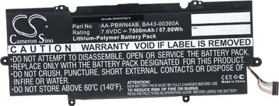 Produktbild von vhbw Akku kompatibel mit Samsung NP740U3E-S01PL, NP740U3E-S01NL, NP740U3E-S01DE, NP740U3E-S01CN, NP740U3E-K02FR Notebook (7500 mAh, 7,6 V, Li-Polymer)