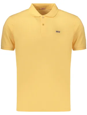 Produktbild von Herren Polo Shirt in Orange - Kurzarm mit Druck und 2 Knöpfen
