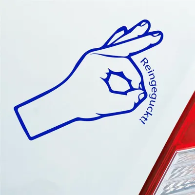 Produktbild von Auto Aufkleber Reingeguckt! 16x10 cm Dunkelblau Sticker Heckscheibenaufkleber