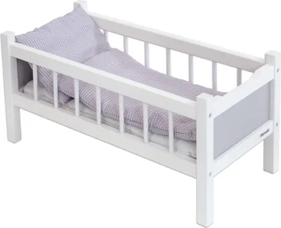 Produktbild von Puppenbett für Puppen bis 48 cm, 28,5 x 57 x 28 cm, inkl. Matratze & Bettzeug