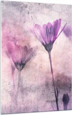Produktbild von Bilder auf glas - Einteilig - Blumen Rosa Vintage - 50x70cm - Glasbilder - Wandbilder - Bilder - zum Aufhängen bereit - Wanddekoration aus Glas - Glas Bilder - Wandbild auf Glas - GPA50x70-4432