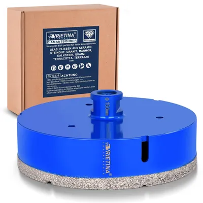 Zdjęcie produktu dla Wiertło diamentowe do płytek 150 mm M14 Wiertło diamentowe Wiertło do szkła Wiertło mokre/suche do szlifierki kątowej, diamentowa otwornica do płytek gresowych