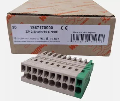 Immagine prodotto di Connettori WEIDMUELLER ZP 2.5/1AN/10 GN/BE 1867170000 Weidmüller 20 pz.