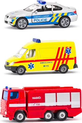 Zdjęcie produktu dla SIKU wersja czeska - zestaw mix policja, straż pożarna, karetka pogotowia