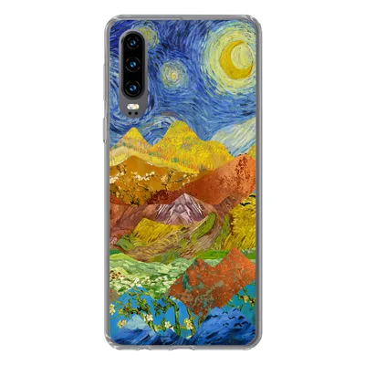 Produktbild von MuchoWow® Handyhülle Schutzhülle Hülle für Huawei P30 Alte Meister - Collage - Van Gogh Silikon Softcase Handy Hülle - Kartenbesitzer