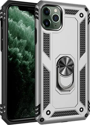 Produktbild von Hülle für Apple iPhone 11 Pro - Outdoor Ring Schutzhülle Handyhülle Case - Silber